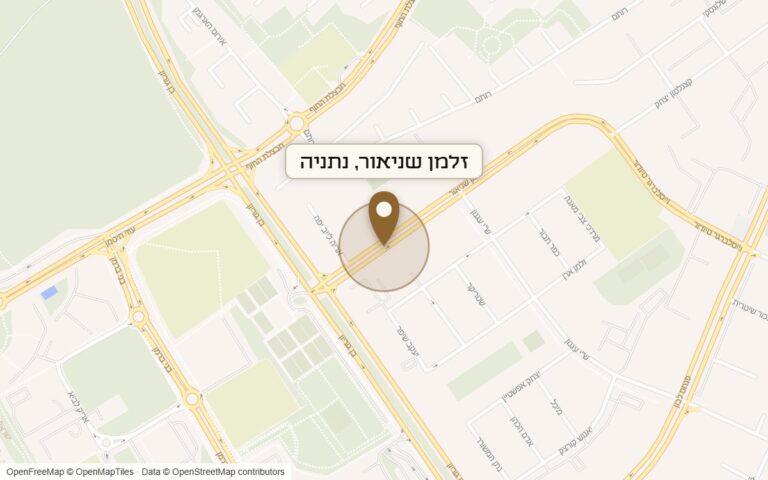 מפת מיקום של מתחם זלמן שניאור