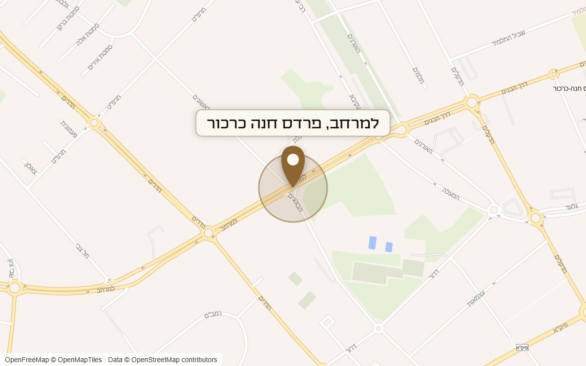 מפת מיקום של מתחם למרחב, פרדס חנה כרכור