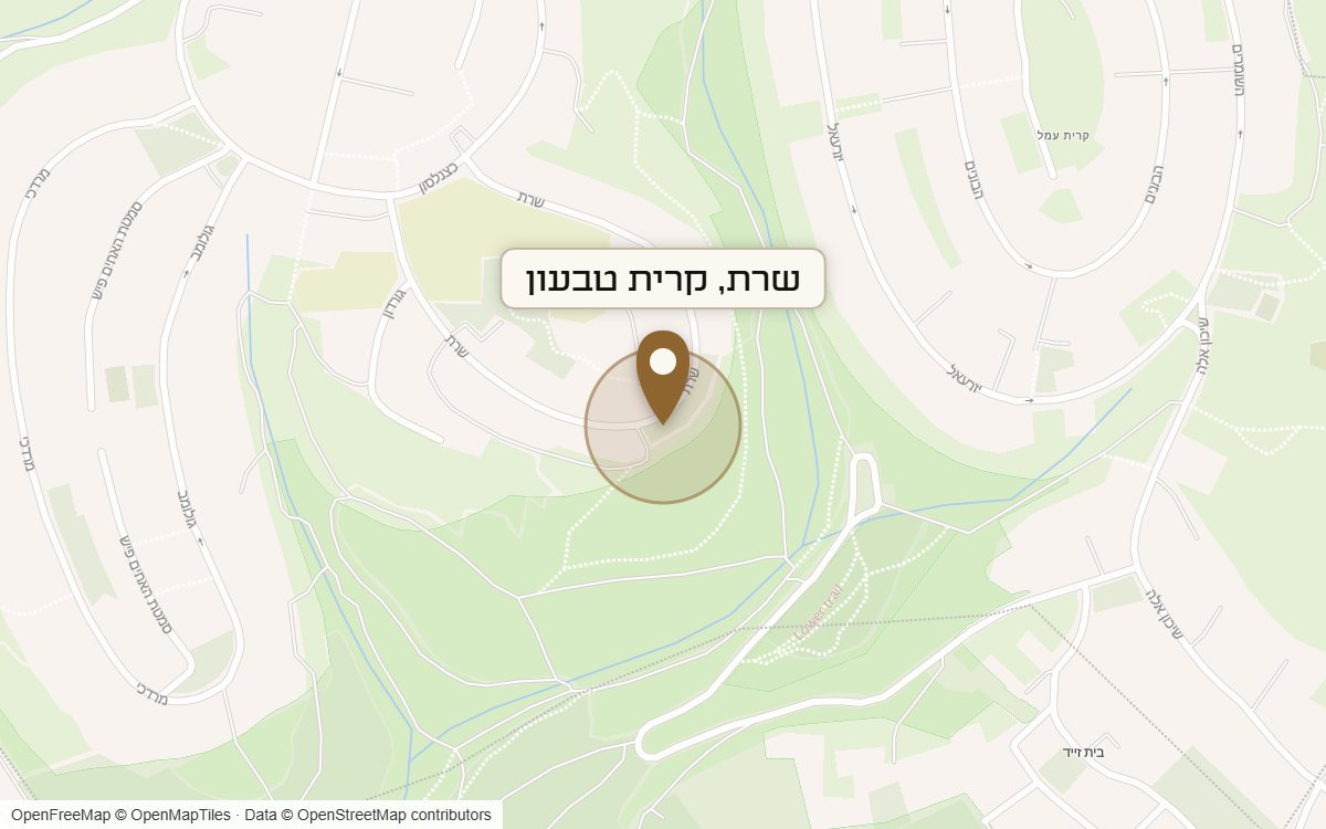 מפת מיקום של מתחם שרת, קרית טבעון