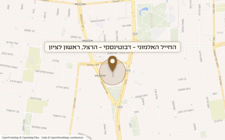 מפת מיקום של מתחם החייל האלמוני - ז
