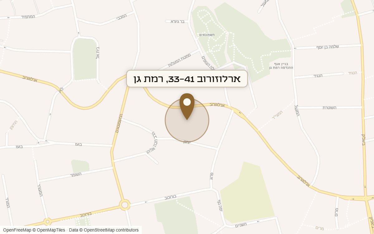 מפת מיקום של מתחם ארלוזורוב 33-41, רמת גן