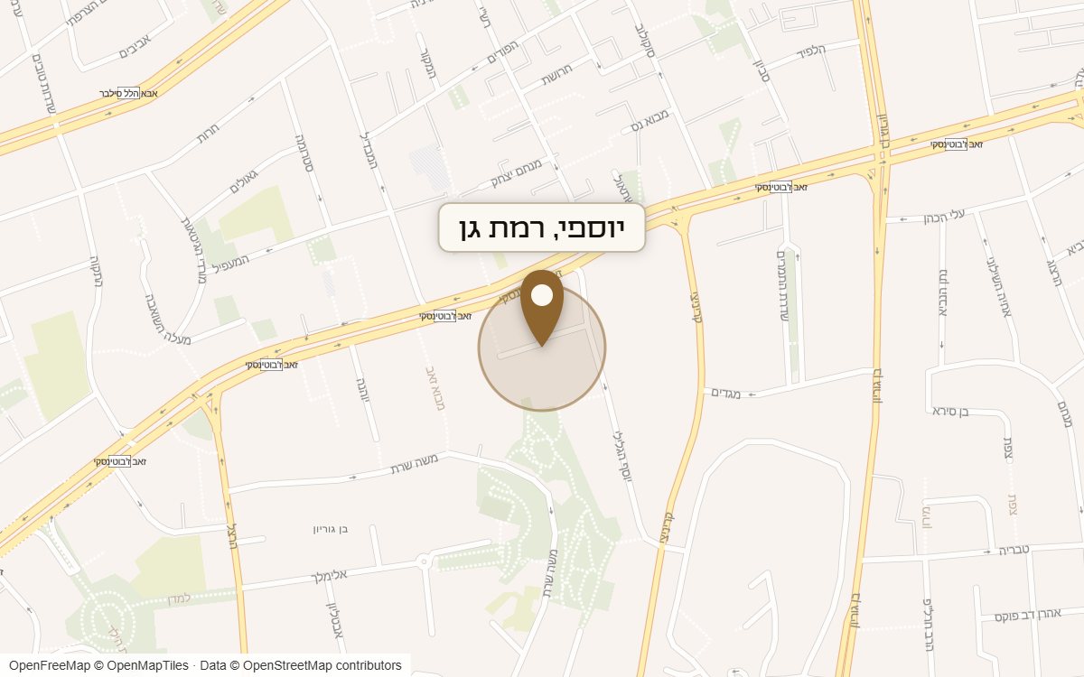 מפת מיקום של מתחם יוספי, רמת גן