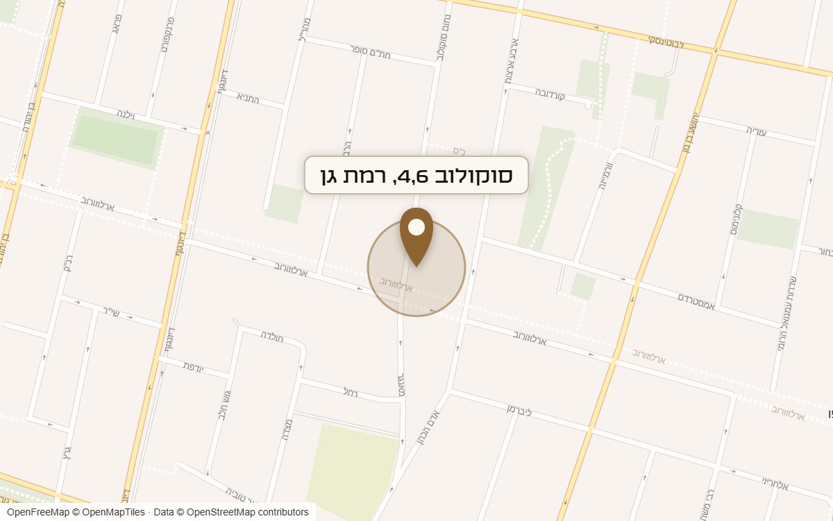 מפת מיקום של מתחם סוקולוב 4,6, רמת גן