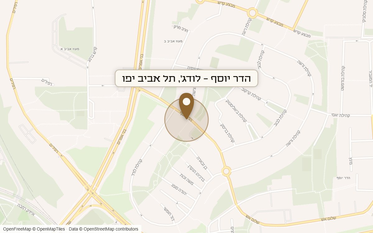 מפת מיקום של מתחם הדר יוסף - לודג', תל אביב יפו