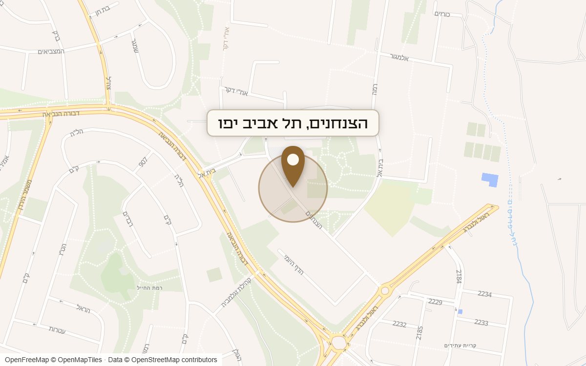 מפת מיקום של מתחם הצנחנים, תל אביב יפו