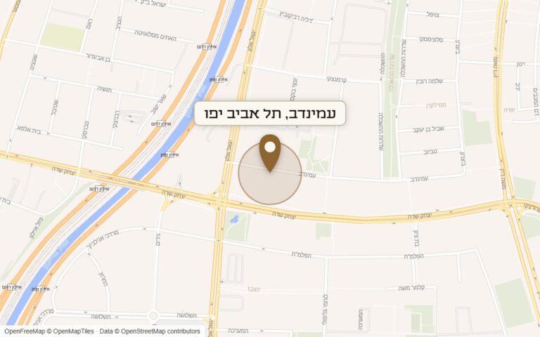 מפת מיקום של מתחם עמינדב