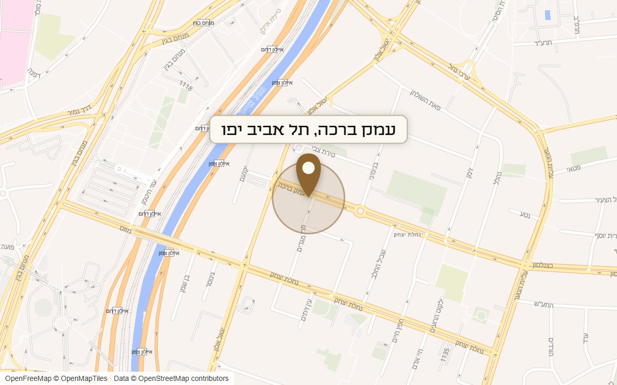 מפת מיקום של מתחם עמק ברכה, תל אביב יפו