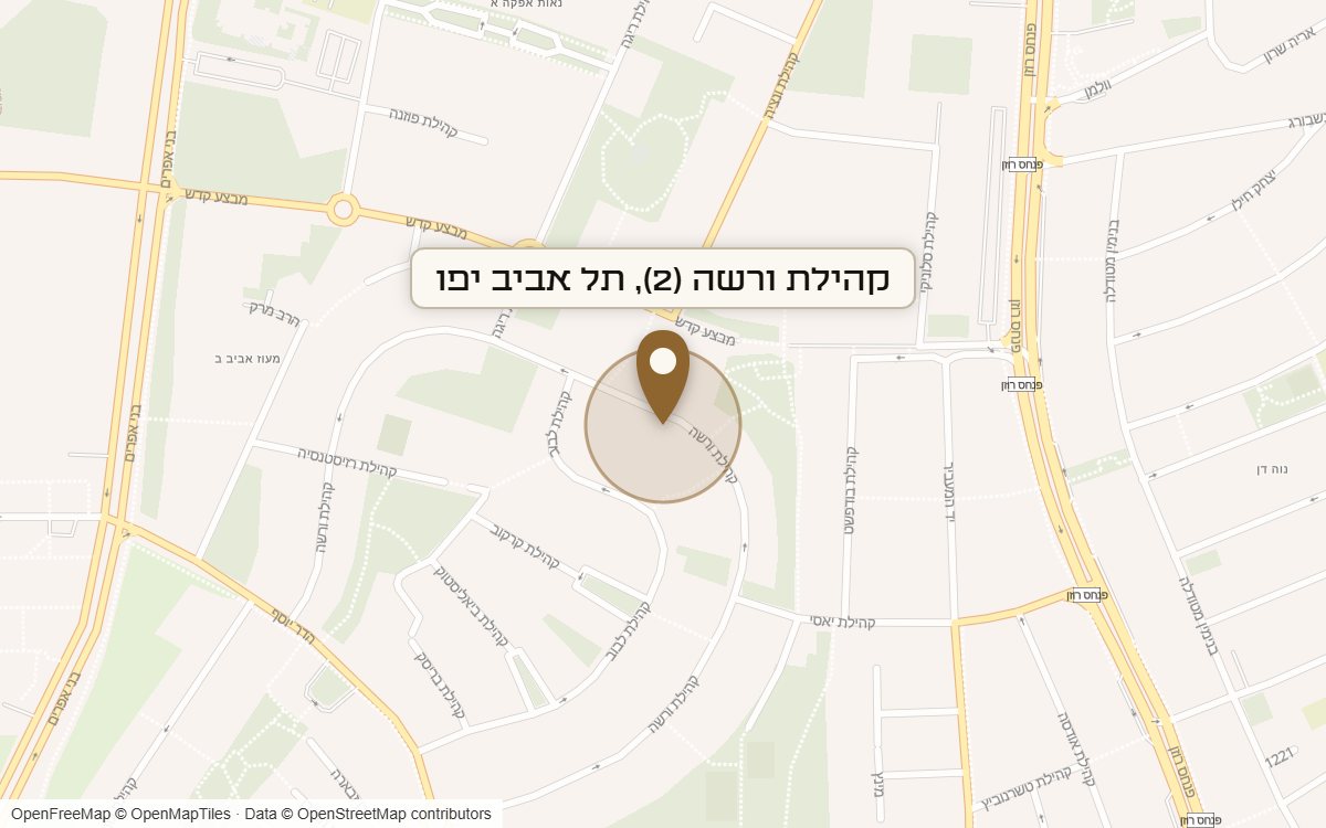 מפת מיקום של מתחם קהילת ורשה (2), תל אביב יפו